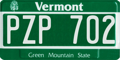 VT license plate PZP702