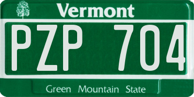 VT license plate PZP704