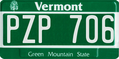 VT license plate PZP706