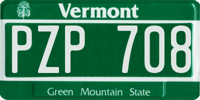 VT license plate PZP708