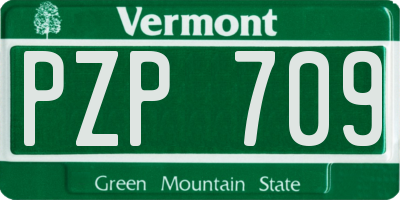 VT license plate PZP709