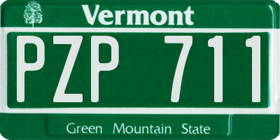 VT license plate PZP711