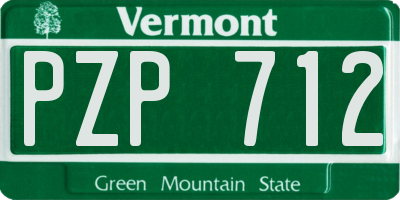VT license plate PZP712