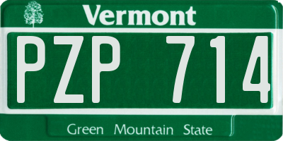 VT license plate PZP714