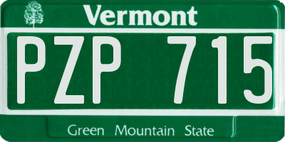 VT license plate PZP715