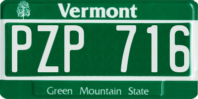 VT license plate PZP716