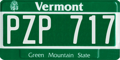 VT license plate PZP717