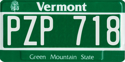 VT license plate PZP718