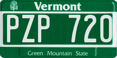 VT license plate PZP720