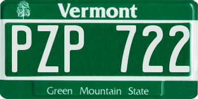 VT license plate PZP722