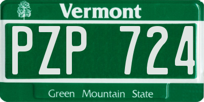 VT license plate PZP724