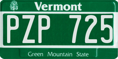 VT license plate PZP725