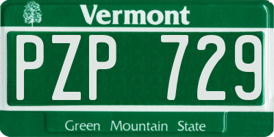 VT license plate PZP729