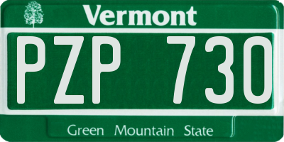 VT license plate PZP730