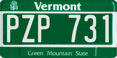 VT license plate PZP731