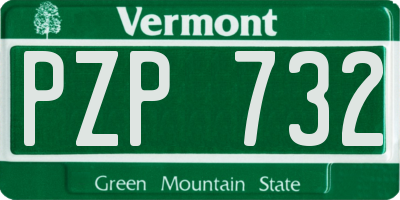 VT license plate PZP732