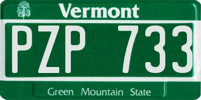VT license plate PZP733