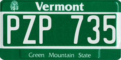 VT license plate PZP735