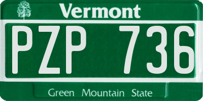 VT license plate PZP736