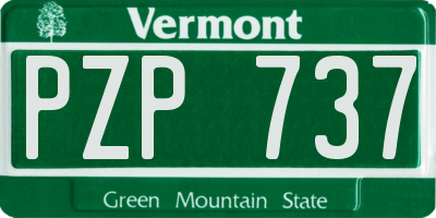 VT license plate PZP737