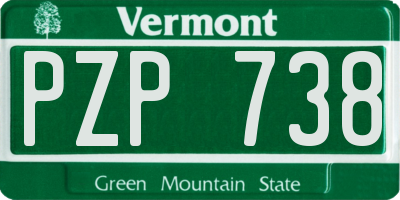 VT license plate PZP738
