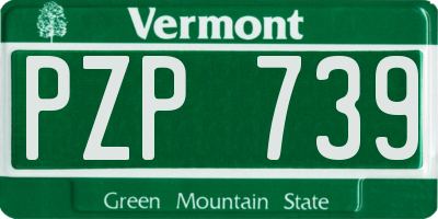 VT license plate PZP739