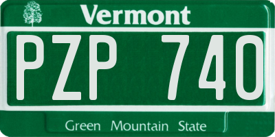 VT license plate PZP740
