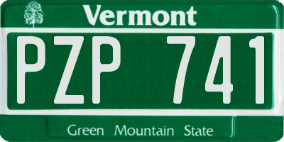 VT license plate PZP741