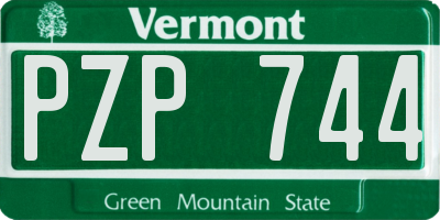 VT license plate PZP744