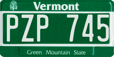 VT license plate PZP745