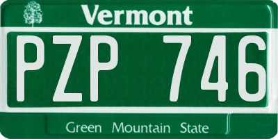 VT license plate PZP746