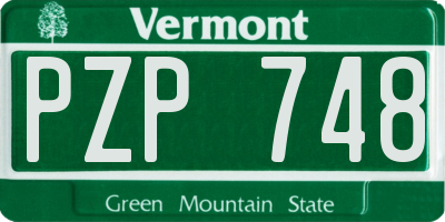 VT license plate PZP748
