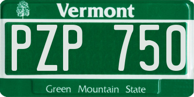 VT license plate PZP750