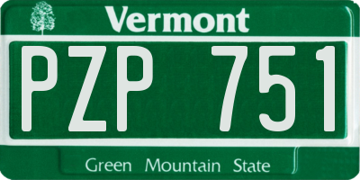 VT license plate PZP751