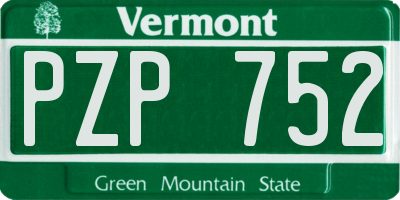 VT license plate PZP752