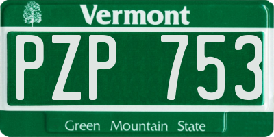 VT license plate PZP753
