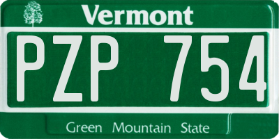 VT license plate PZP754