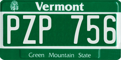 VT license plate PZP756