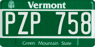 VT license plate PZP758