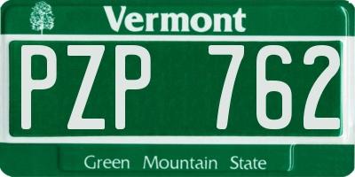 VT license plate PZP762