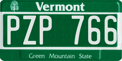 VT license plate PZP766
