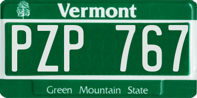 VT license plate PZP767