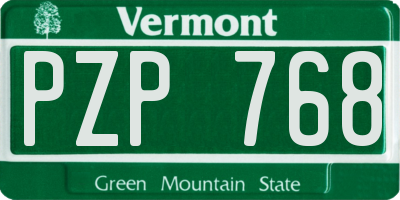 VT license plate PZP768