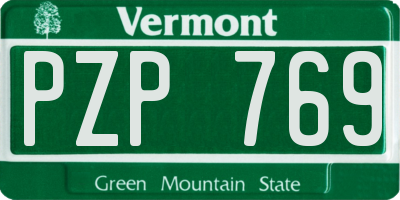 VT license plate PZP769