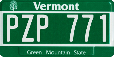 VT license plate PZP771