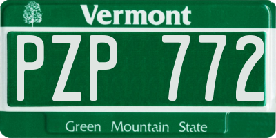 VT license plate PZP772