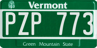 VT license plate PZP773