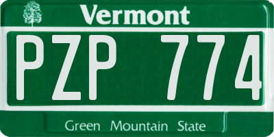 VT license plate PZP774