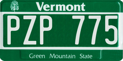 VT license plate PZP775