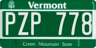 VT license plate PZP778